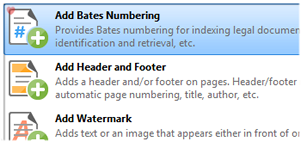 Bates Nummerierung hinzuzufügen